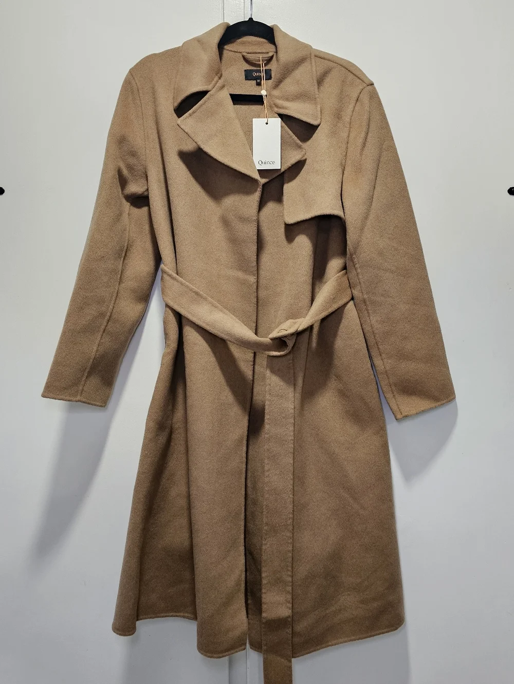 NWT Quince Double-Faced Merino Wool Trench Coat, Medium - Picture 9 of 13